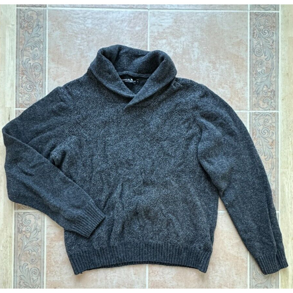 Daniele Blasi Gray Wool blend Shawl Collar sweater men XL‎